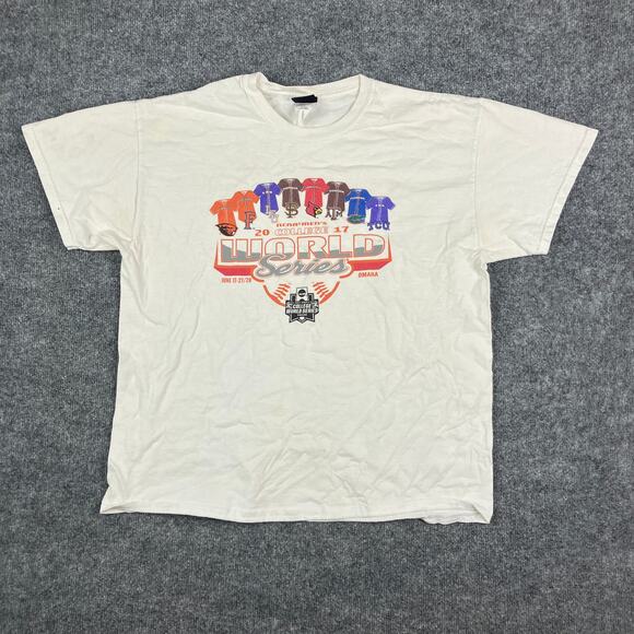 Blue 84 T-Shirt Mens XL White 2017 College World Series Omaha Baseball - Picture 2 of 7